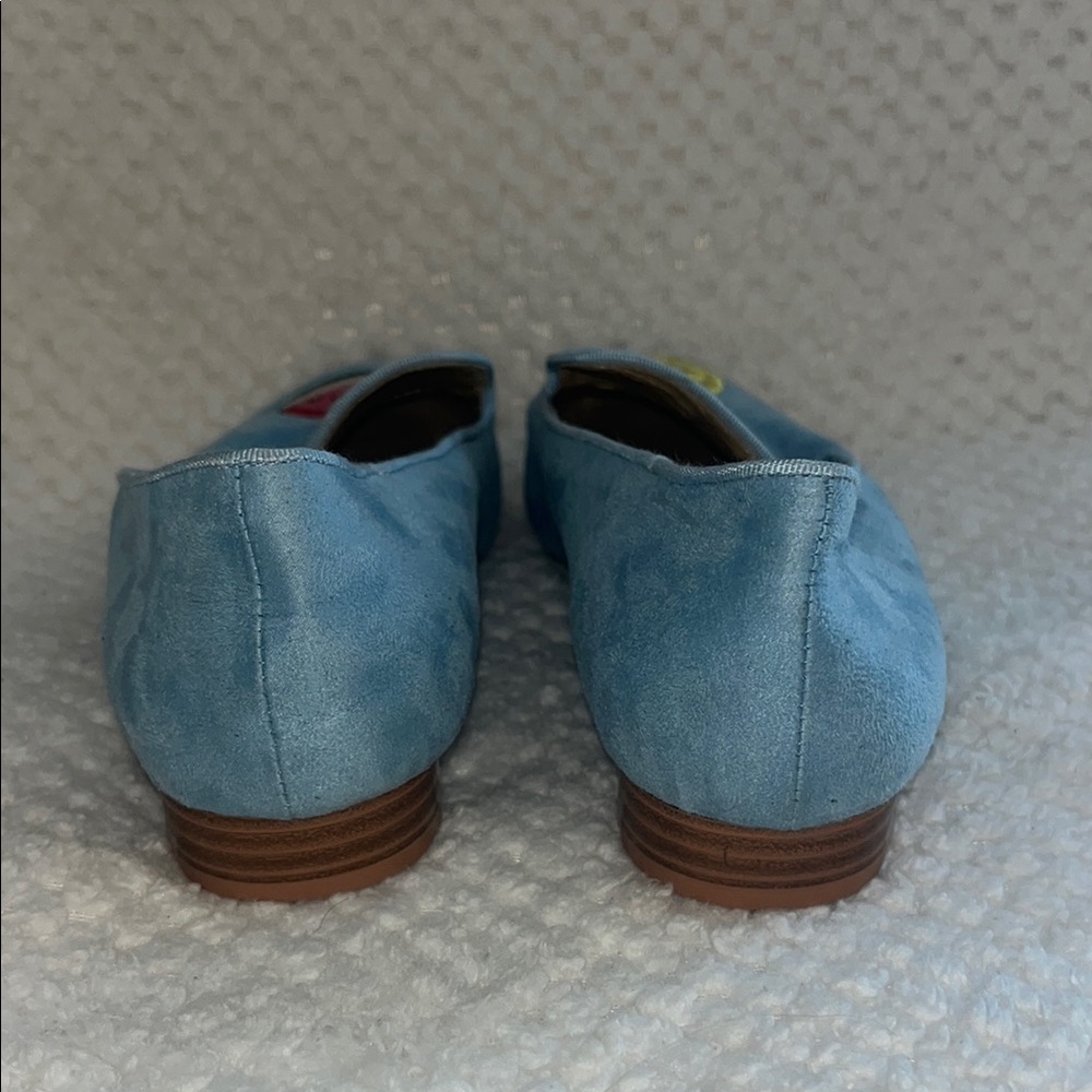 YULL Womens Loafers Blue Embroidered Watermelon and Pineapple size UK 7 US 9 - Picture 8 of 10